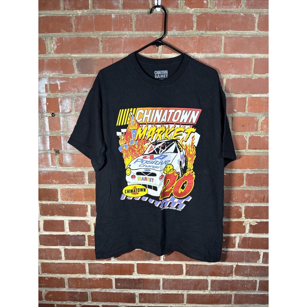 Chinatown Market Racing Stock Car Graphic Black Shirt Fun Sport Mens Size XL